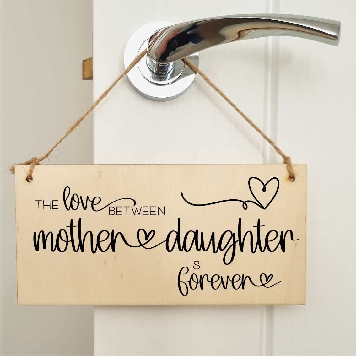 The Plum Penguin Handmade Wooden Hanging Wall Plaque Love Between Mother and Daughter is Forever Mum Gift Sign Mother's Days