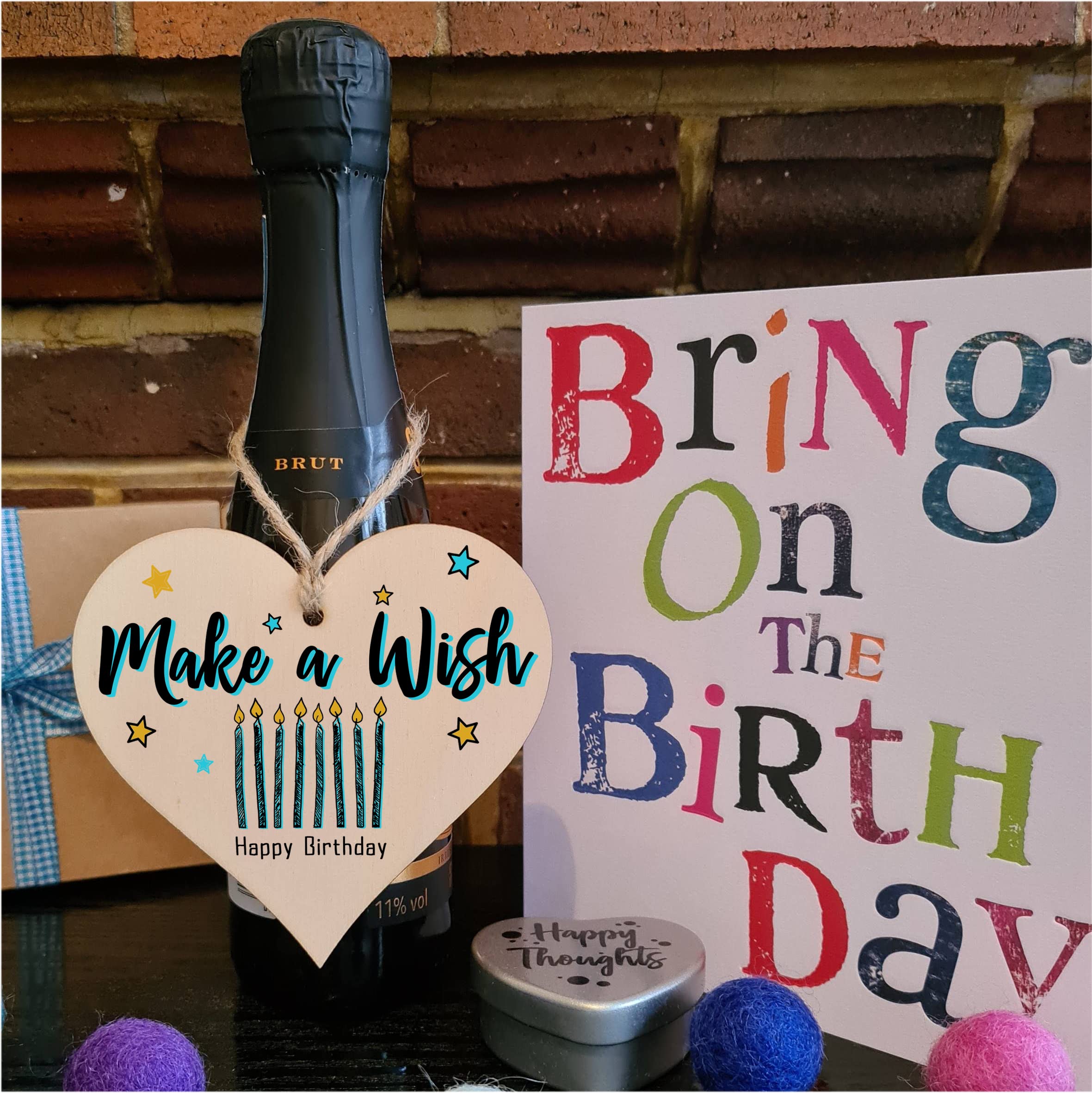 Handmade Wooden Hanging Heart Plaque Gift for Someone Special Happy Birthday Keepsake