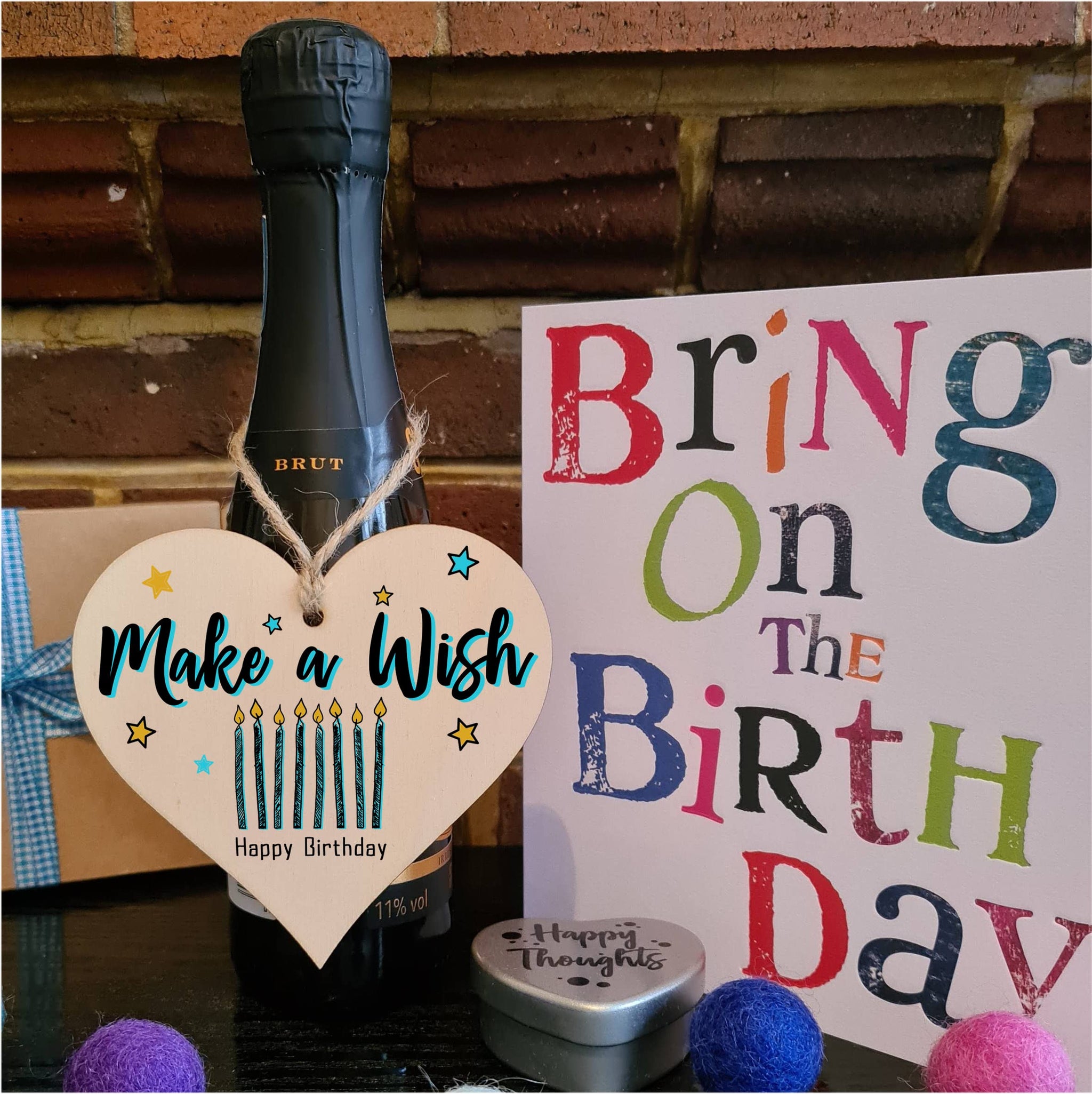 Handmade Wooden Hanging Heart Plaque Gift for Someone Special Happy Birthday Keepsake