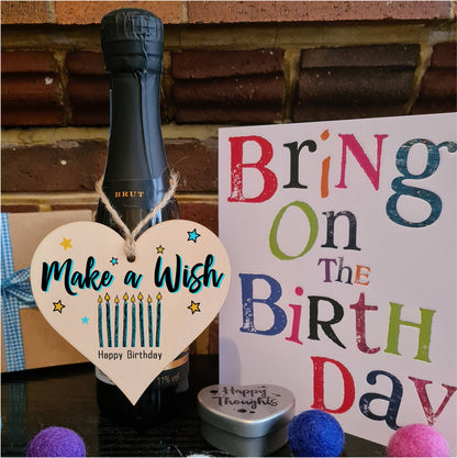 Handmade Wooden Hanging Heart Plaque Gift for Someone Special Happy Birthday Keepsake