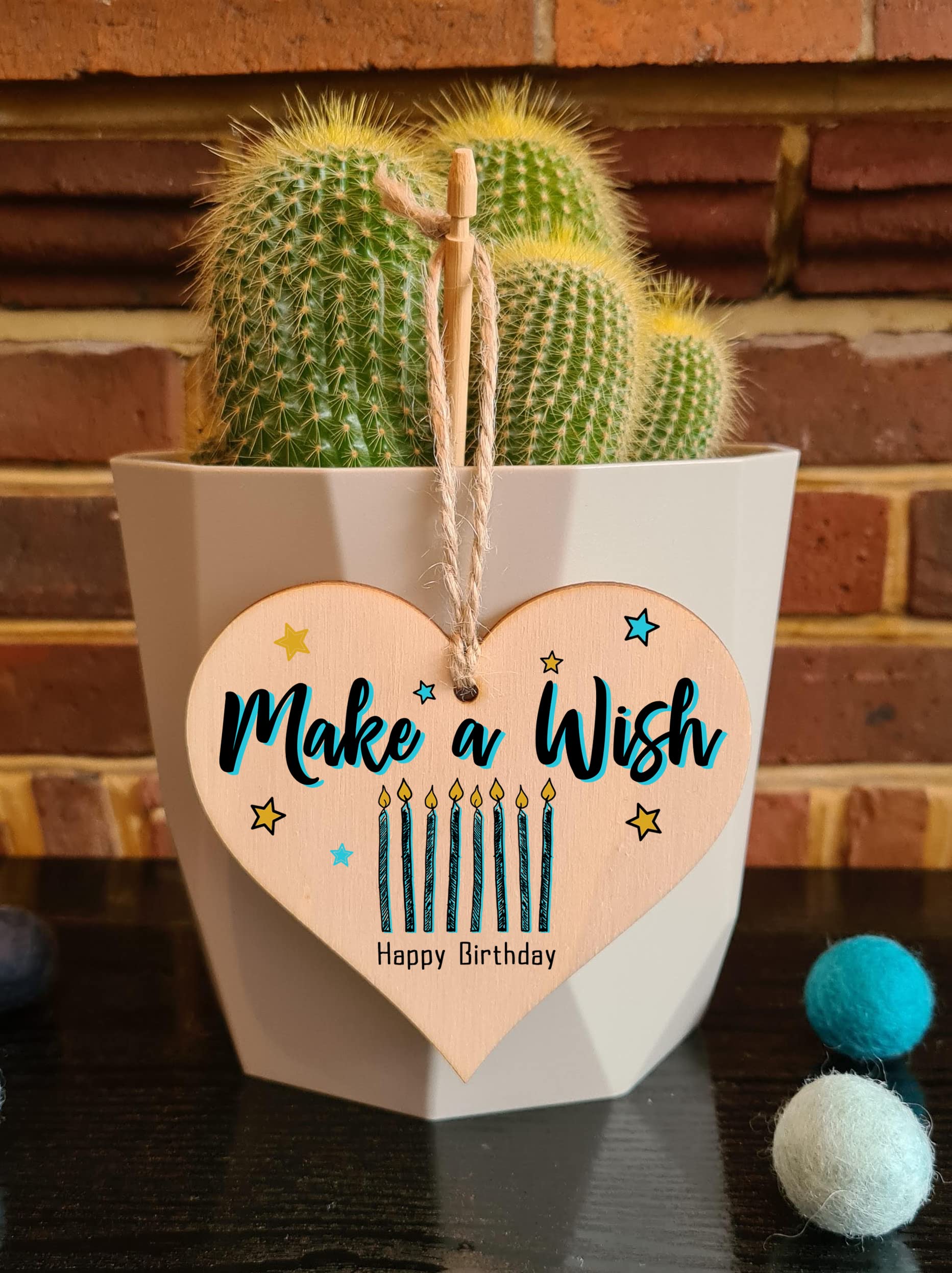 Handmade Wooden Hanging Heart Plaque Gift for Someone Special Happy Birthday Keepsake