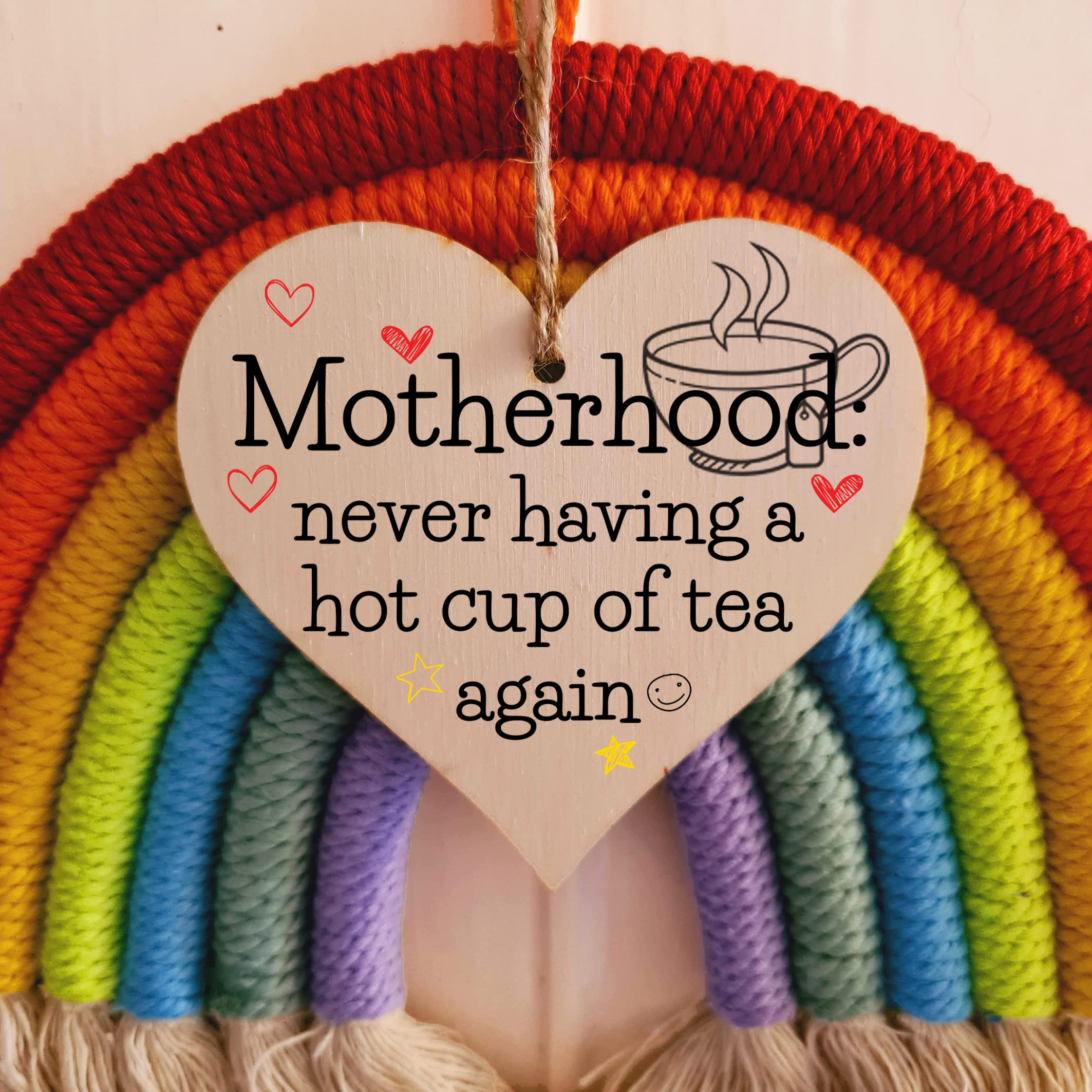 Handmade Wooden Hanging Heart Plaque Gift for Mum Funny Gift about Motherhood