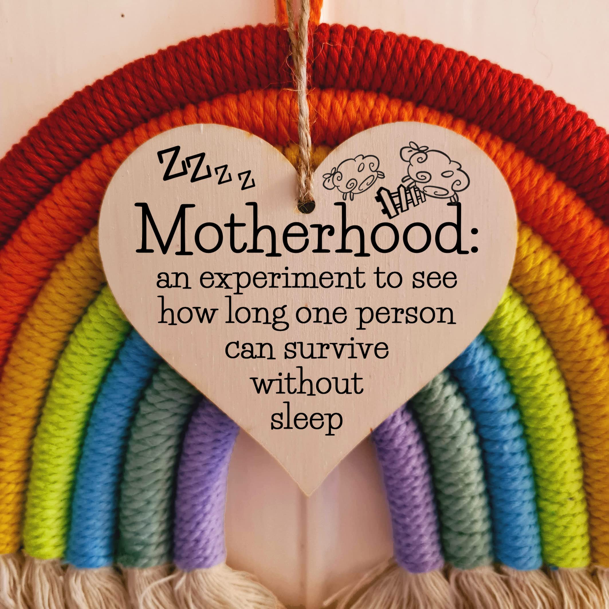 Handmade Wooden Hanging Heart Plaque Gift for Mum Funny Gift about Motherhood