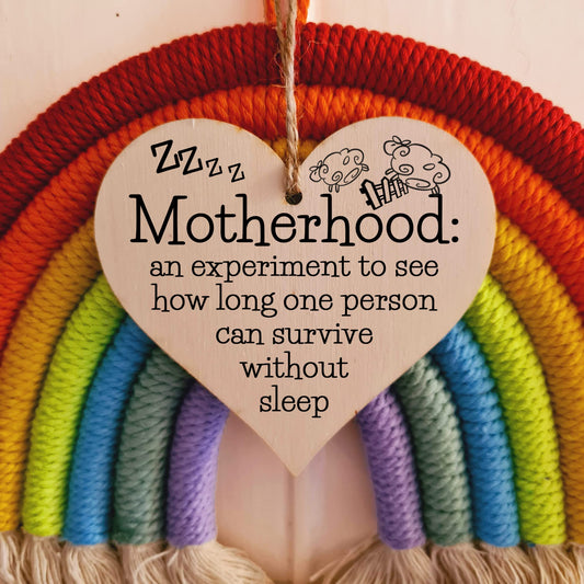 Handmade Wooden Hanging Heart Plaque Gift for Mum Funny Gift about Motherhood