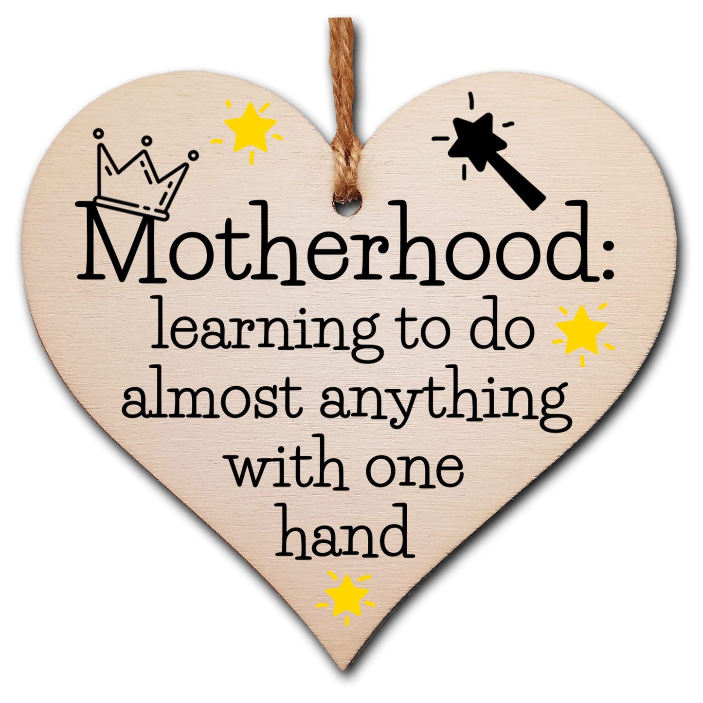 Handmade Wooden Hanging Heart Plaque Gift for Mum Funny Gift about Motherhood