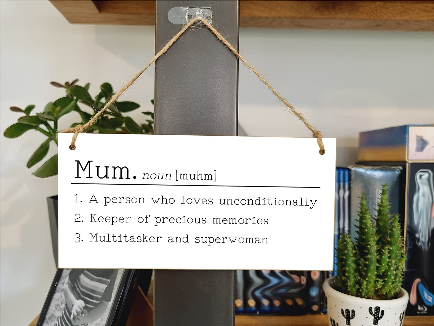The Plum Penguin Handmade Wooden Hanging Wall Plaque Mum Loves Unconditionally Superwoman Dictionary Style Gift Sign mother's Day