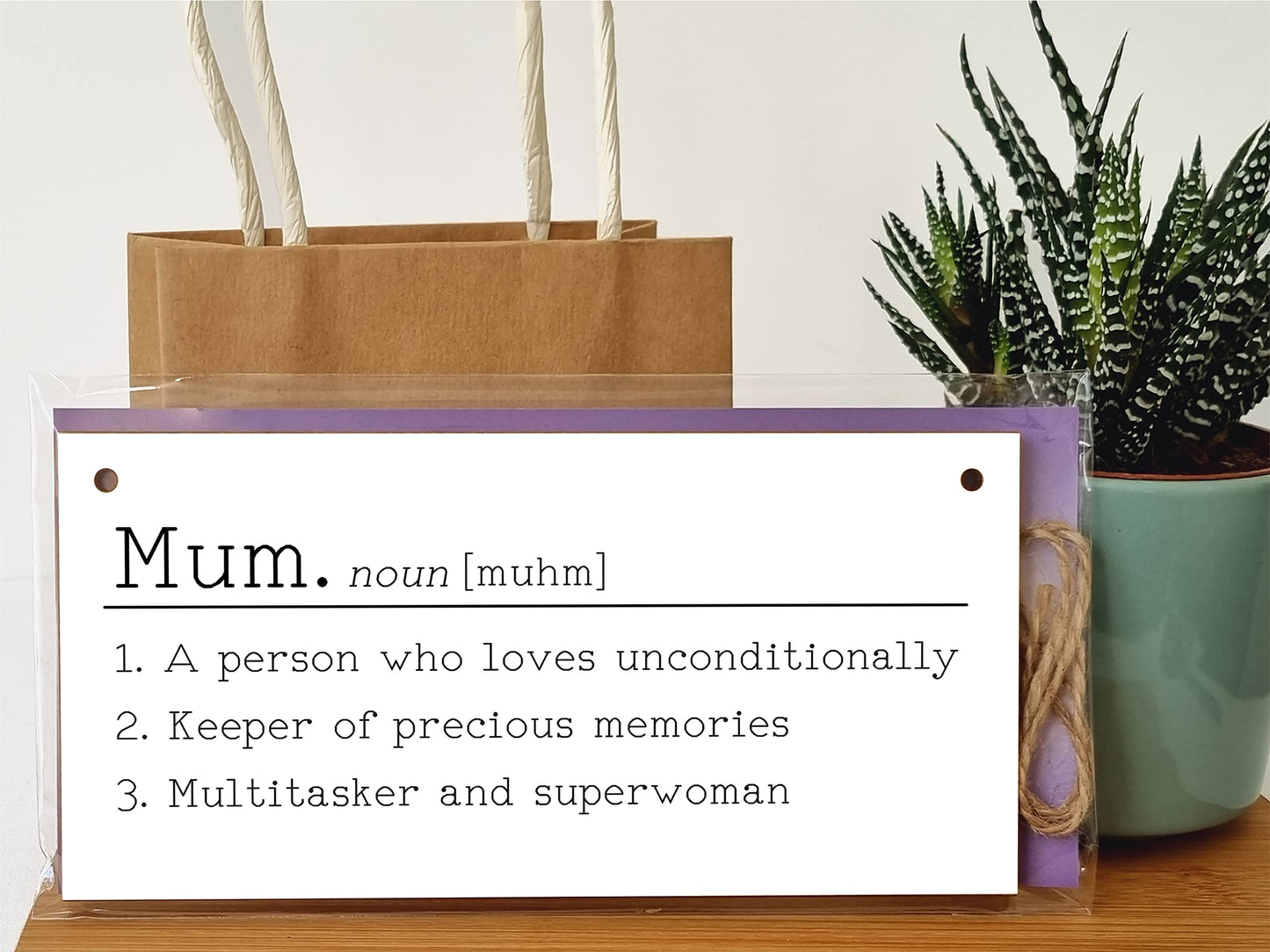 The Plum Penguin Handmade Wooden Hanging Wall Plaque Mum Loves Unconditionally Superwoman Dictionary Style Gift Sign mother's Day