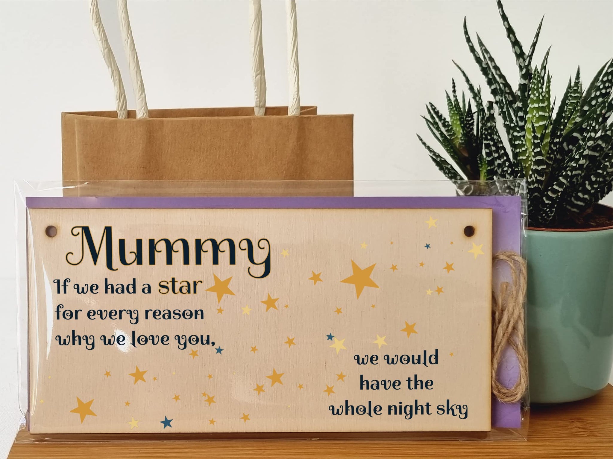 The Plum Penguin Handmade Wooden Hanging Wall Plaque Mum Stars Reasons We Love You Sentimental Gift Sign Mother's Day
