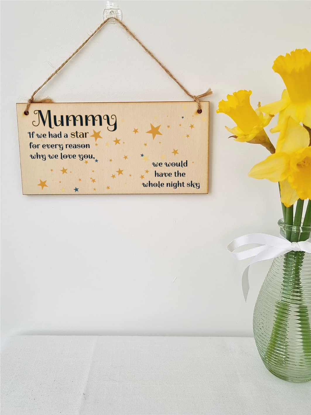 The Plum Penguin Handmade Wooden Hanging Wall Plaque Mum Stars Reasons We Love You Sentimental Gift Sign Mother's Day
