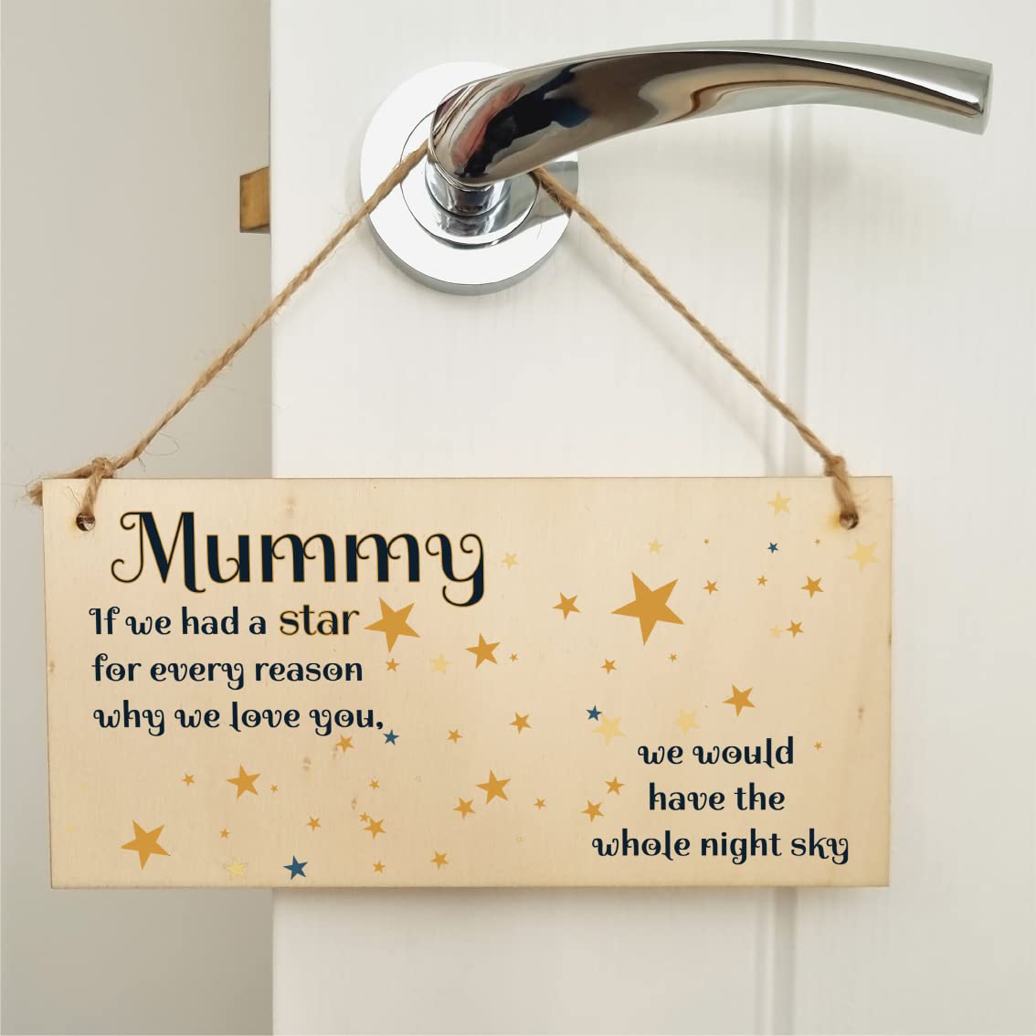 The Plum Penguin Handmade Wooden Hanging Wall Plaque Mum Stars Reasons We Love You Sentimental Gift Sign Mother's Day