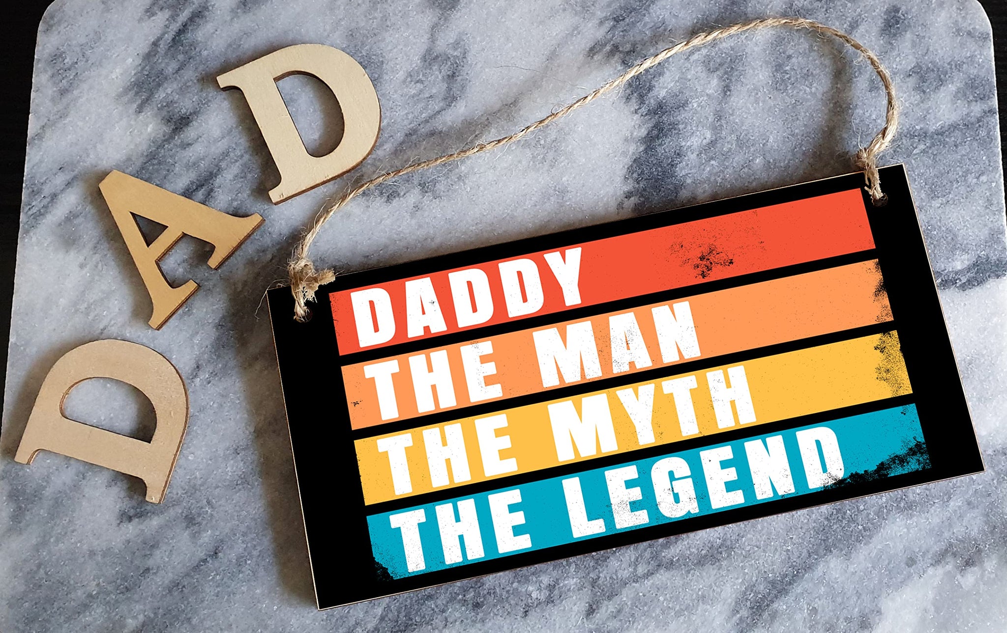 The Plum Penguin Handmade Wooden Hanging Wall Plaque Daddy Man Myth Legend Decorative Sentimental Gift Father's Day Office Man Cave