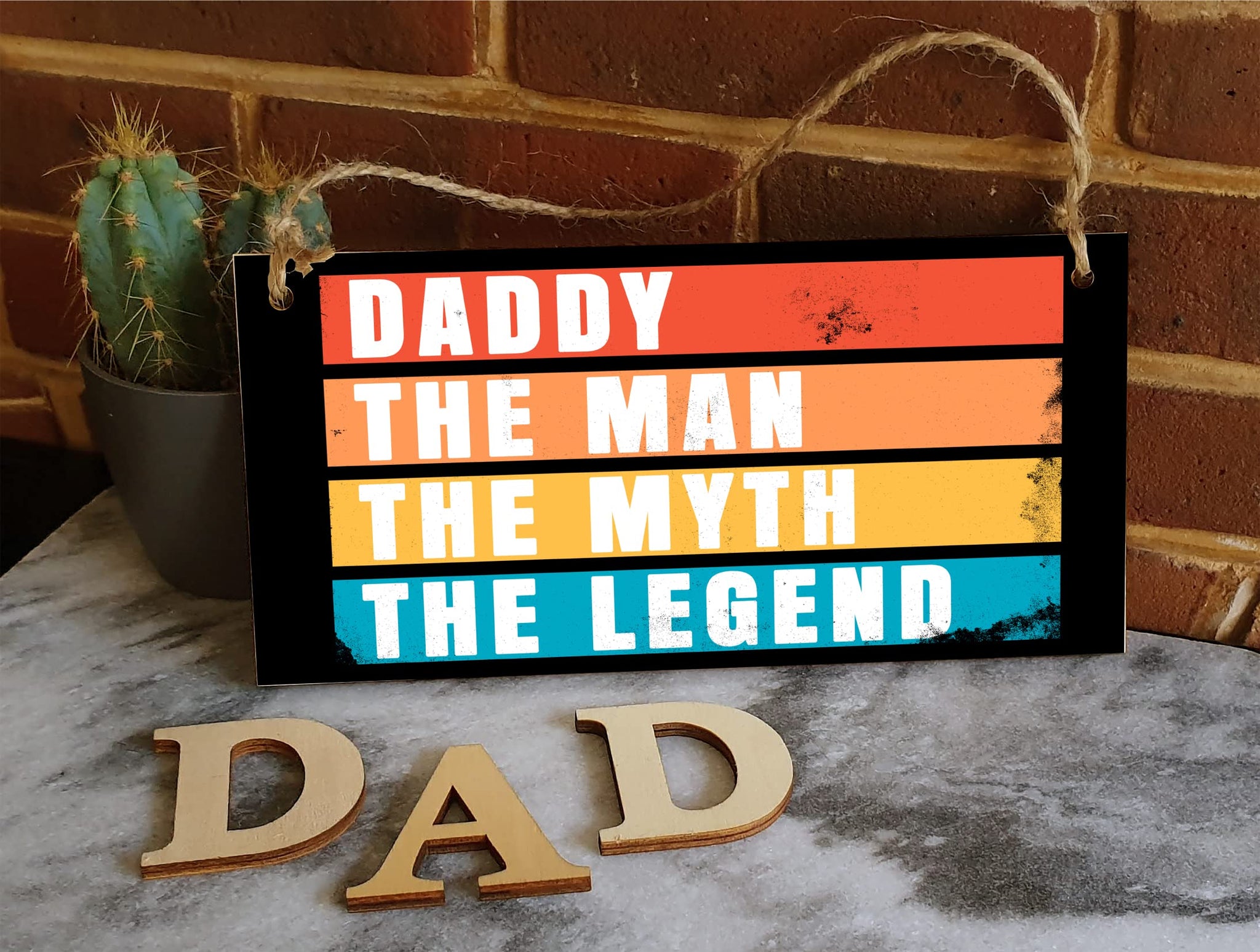 The Plum Penguin Handmade Wooden Hanging Wall Plaque Daddy Man Myth Legend Decorative Sentimental Gift Father's Day Office Man Cave