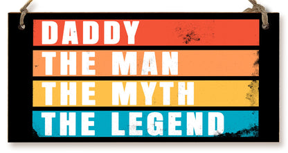 The Plum Penguin Handmade Wooden Hanging Wall Plaque Daddy Man Myth Legend Decorative Sentimental Gift Father's Day Office Man Cave