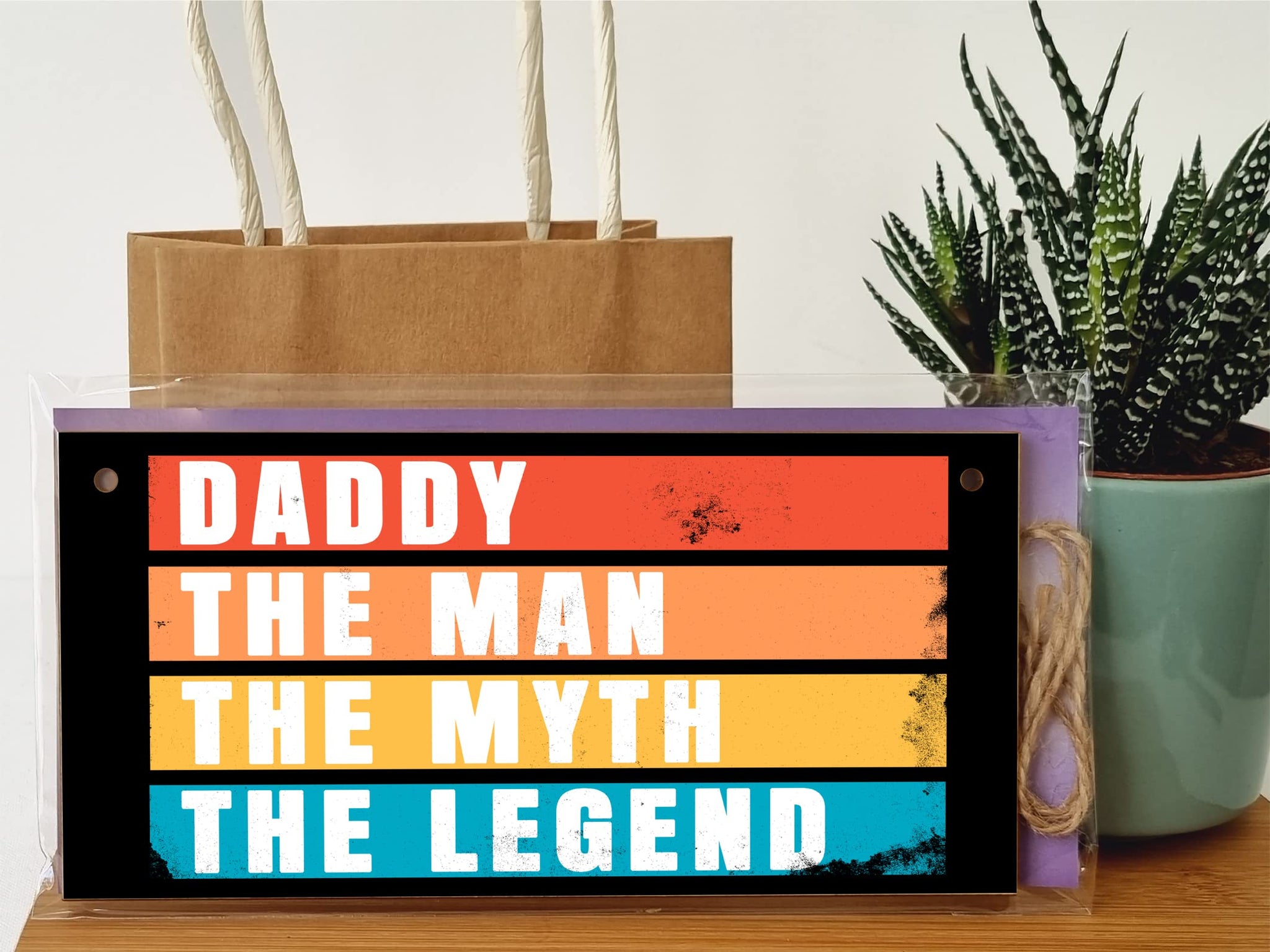The Plum Penguin Handmade Wooden Hanging Wall Plaque Daddy Man Myth Legend Decorative Sentimental Gift Father's Day Office Man Cave