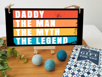 The Plum Penguin Handmade Wooden Hanging Wall Plaque Daddy Man Myth Legend Decorative Sentimental Gift Father's Day Office Man Cave