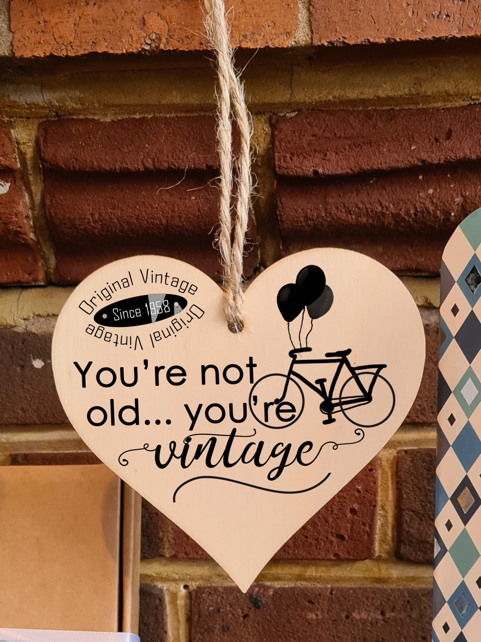 Handmade Wooden Hanging Heart Plaque Gift for Someone Special Happy Birthday Keepsake