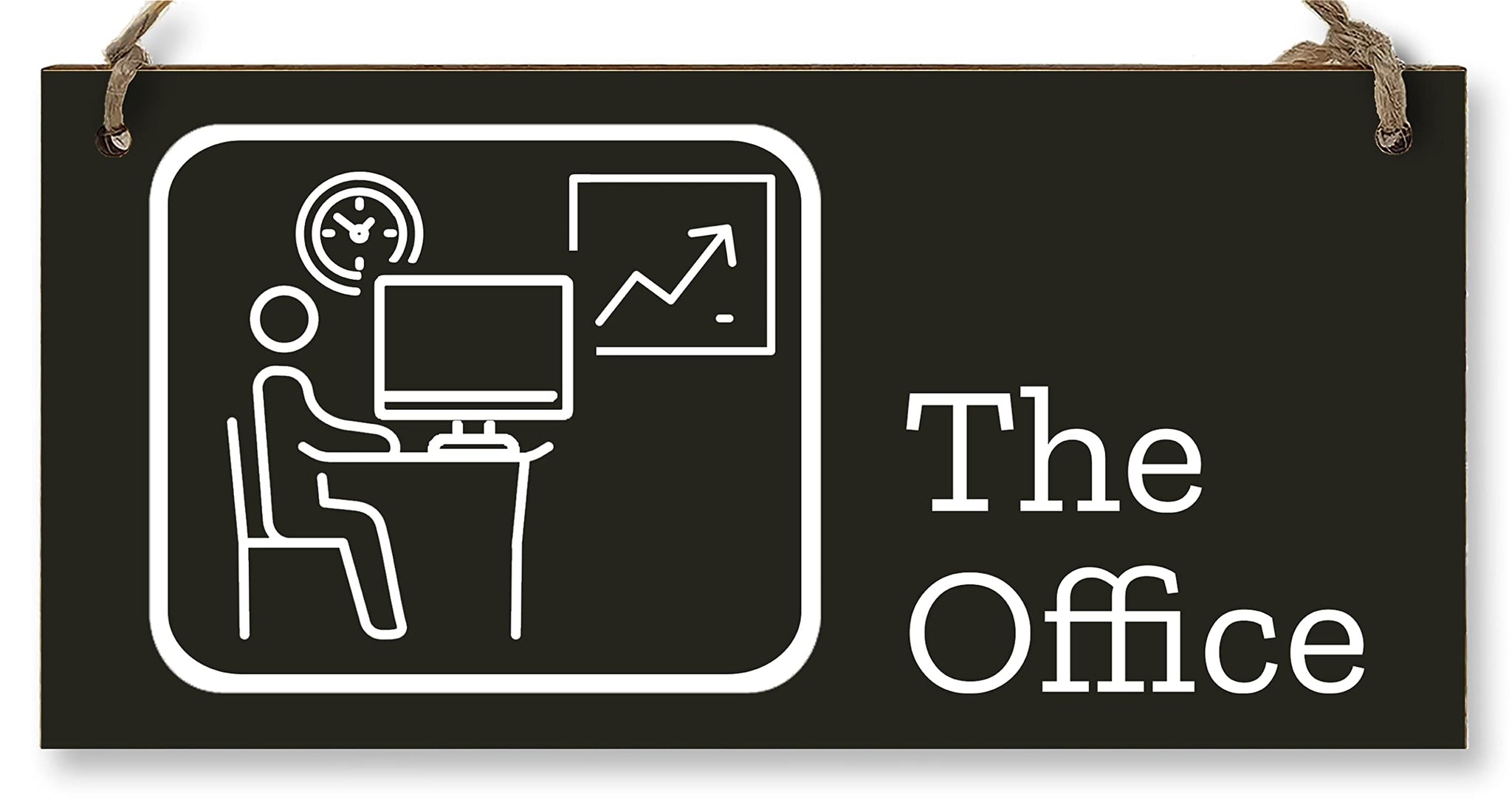 Handmade Wooden Hanging Wall Plaque The Office Funny Novelty Decorative Door Sign Icon Style for Home Office