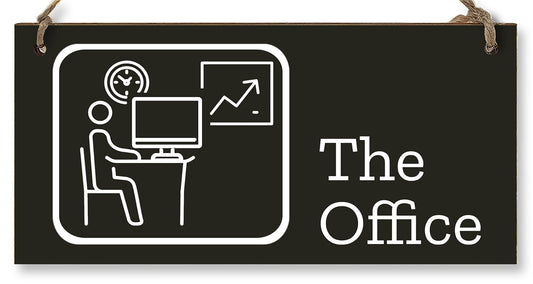 Handmade Wooden Hanging Wall Plaque The Office Funny Novelty Decorative Door Sign Icon Style for Home Office