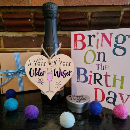 Handmade Wooden Hanging Heart Plaque Gift for Someone Special Happy Birthday Keepsake