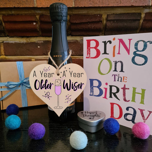 Handmade Wooden Hanging Heart Plaque Gift for Someone Special Happy Birthday Keepsake