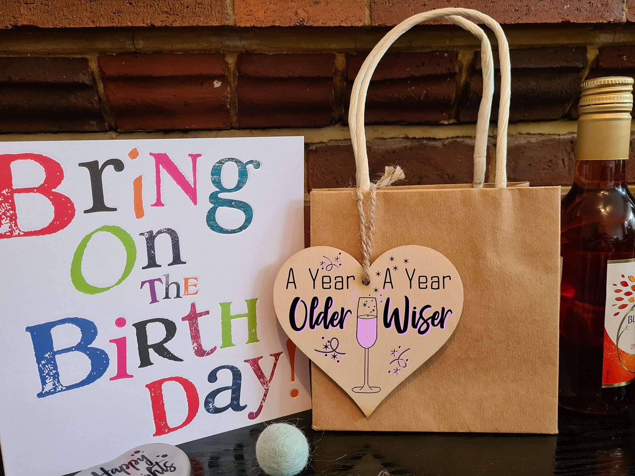 Handmade Wooden Hanging Heart Plaque Gift for Someone Special Happy Birthday Keepsake