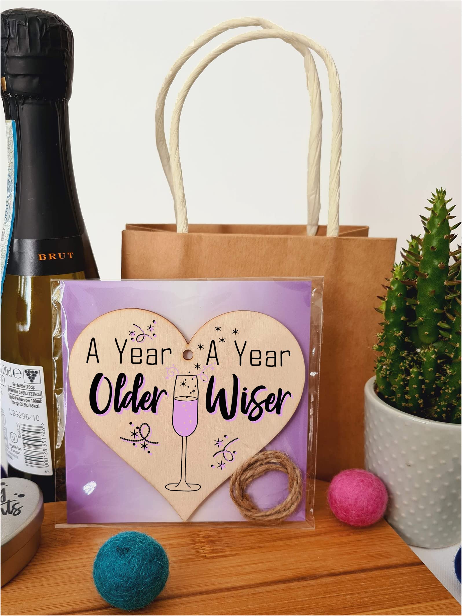 Handmade Wooden Hanging Heart Plaque Gift for Someone Special Happy Birthday Keepsake