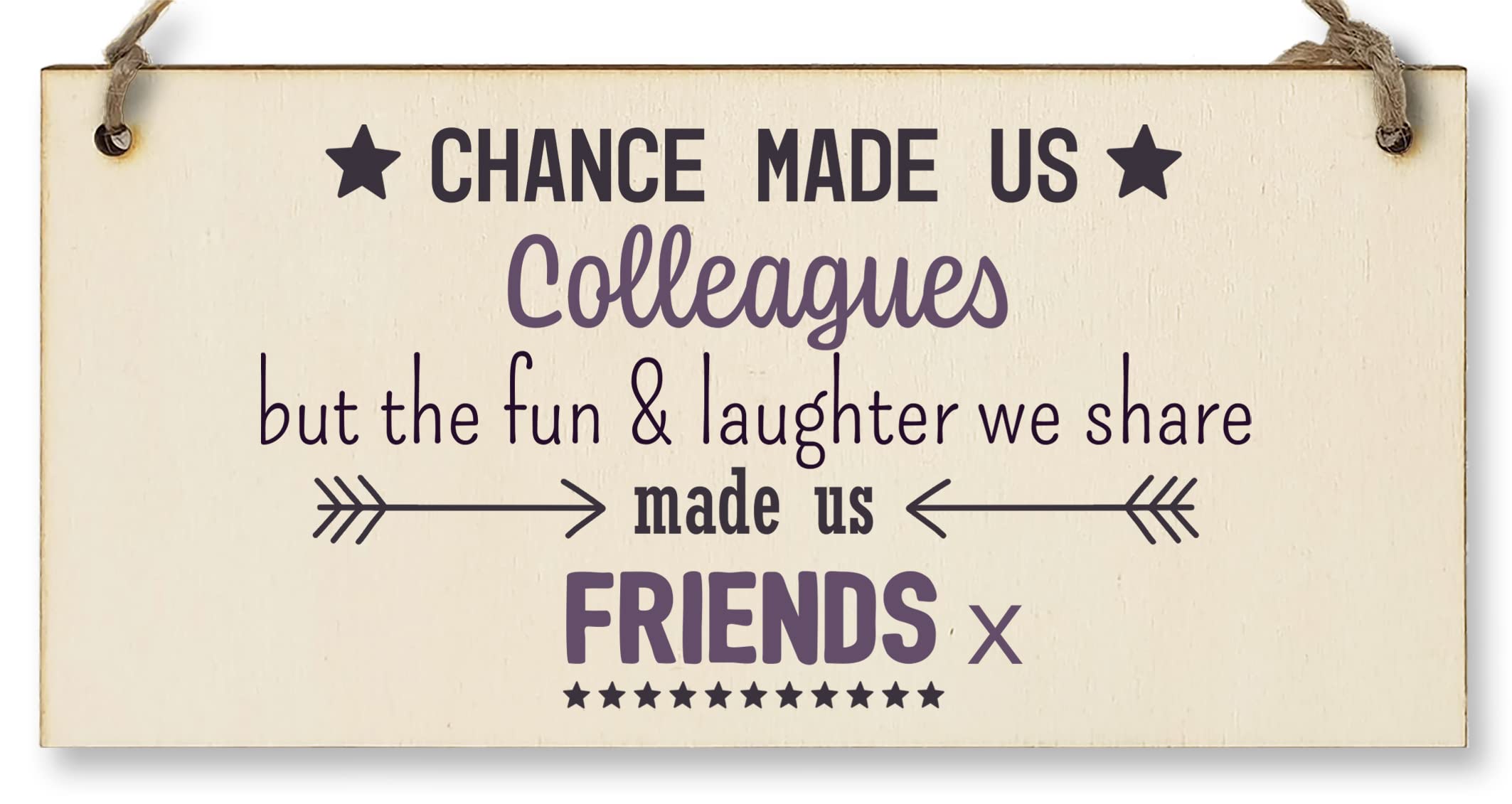 The Plum Penguin Handmade Wooden Hanging Wall Plaque Chance Made Us Colleagues Fun and Laughter Friends Workmate Leaving Gift