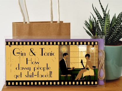 The Plum Penguin Handmade Wooden Hanging Wall Plaque Wine Gin & Tonic How Classy People Get Drunk Pun Novelty Sign Gin Lovers