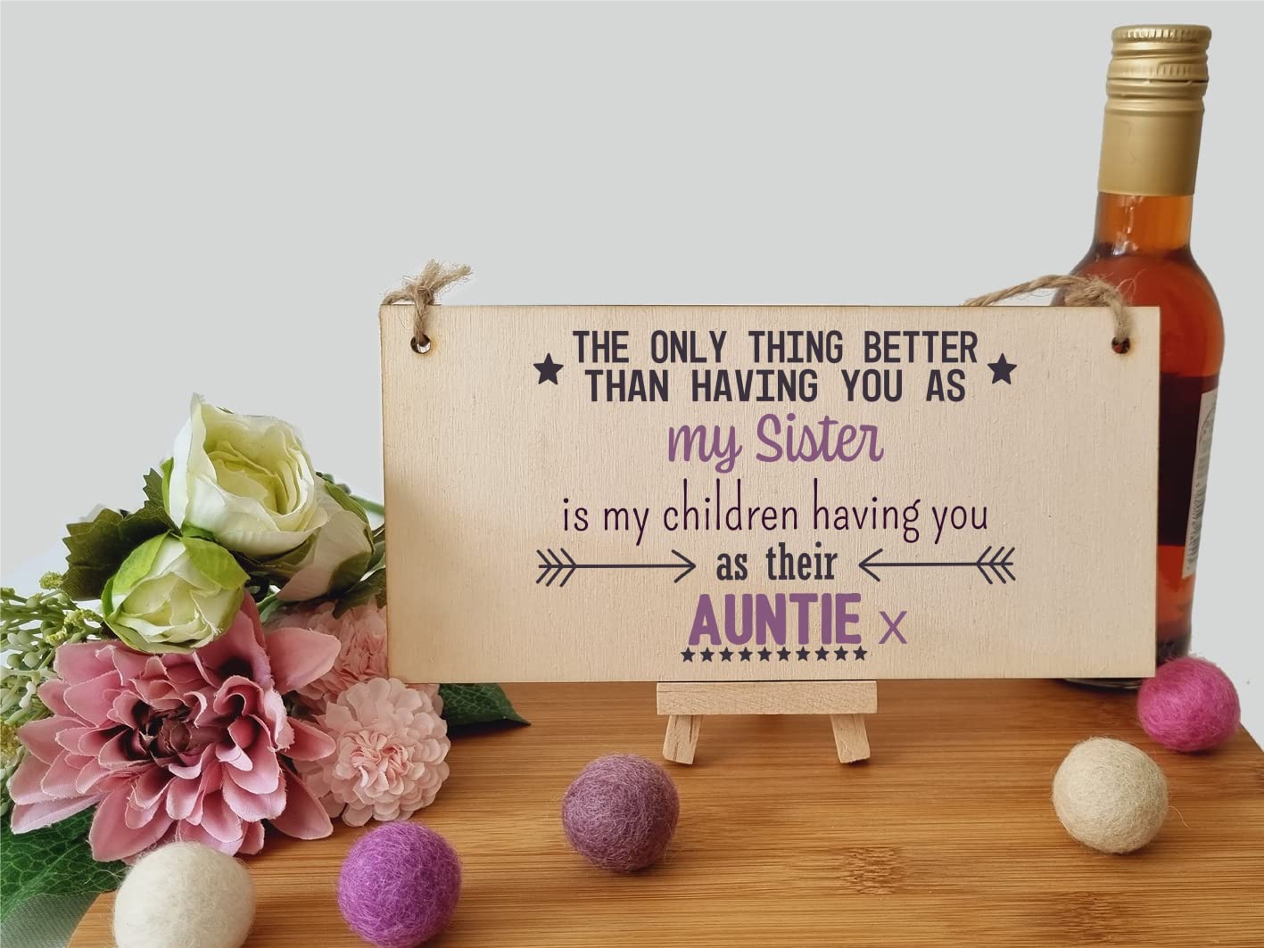 The Plum Penguin Handmade Wooden Hanging Wall Plaque Only Thing Better Sister Kids Auntie Decorative Sentimental Gift Family