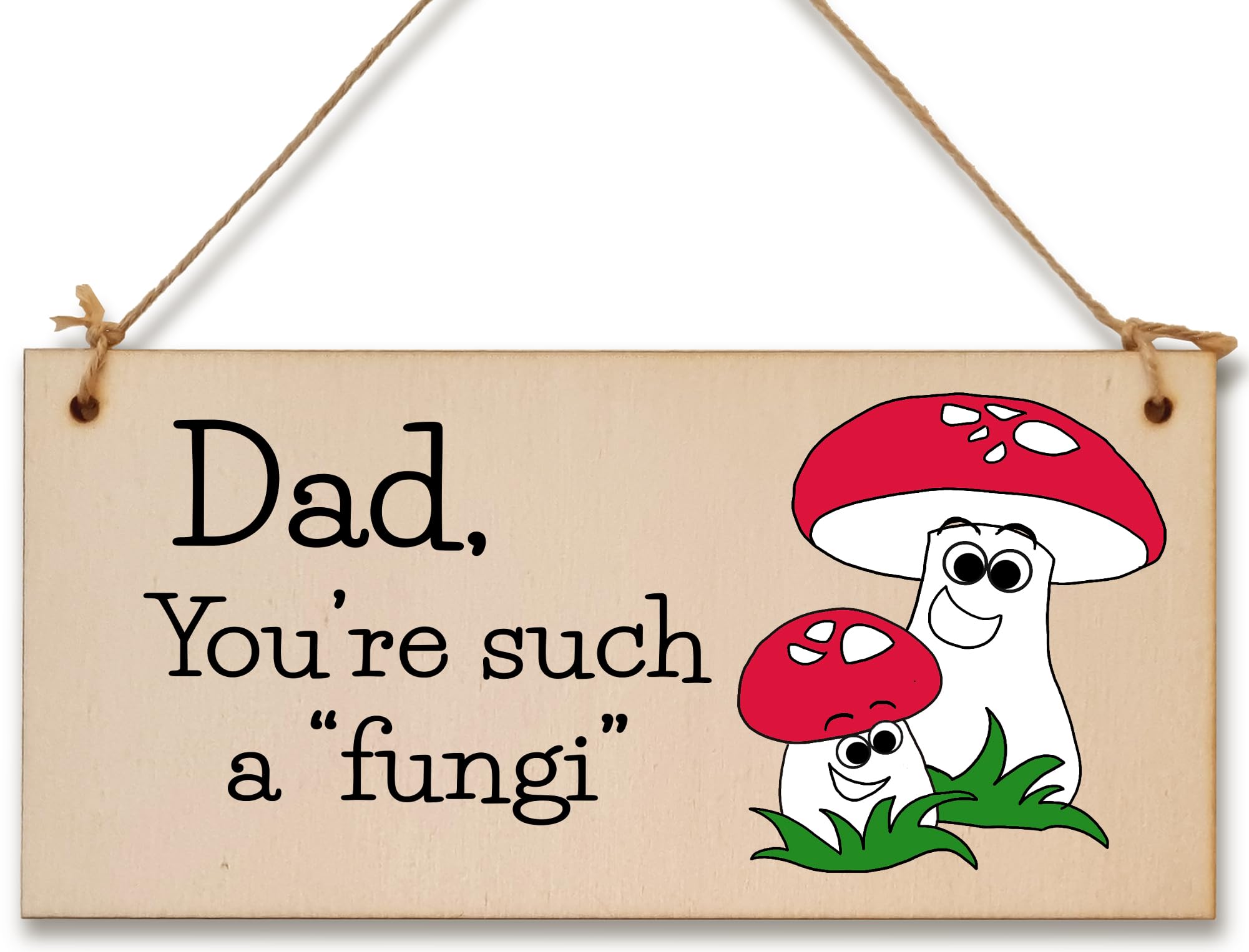 The Plum Penguin Handmade Wooden Hanging Wall Plaque Dad You're Such a Fun Guy Fungi Joke Pun Novelty Sign for a Man Cave