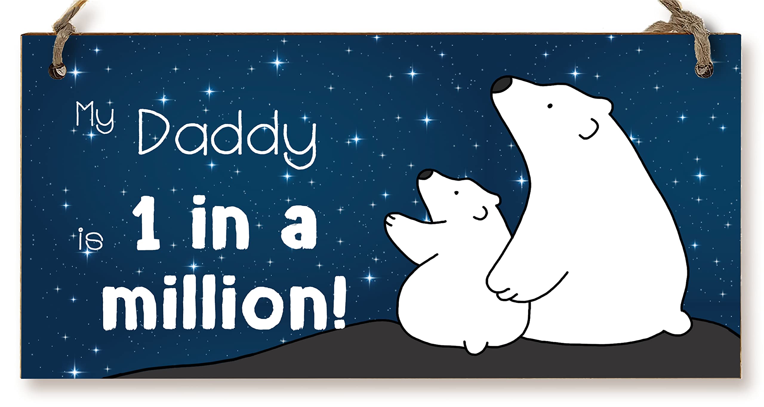 The Plum Penguin Handmade Wooden Hanging Wall Plaque My Daddy is 1 in a Million Decorative Sentimental Gift Father's Day Man Cave