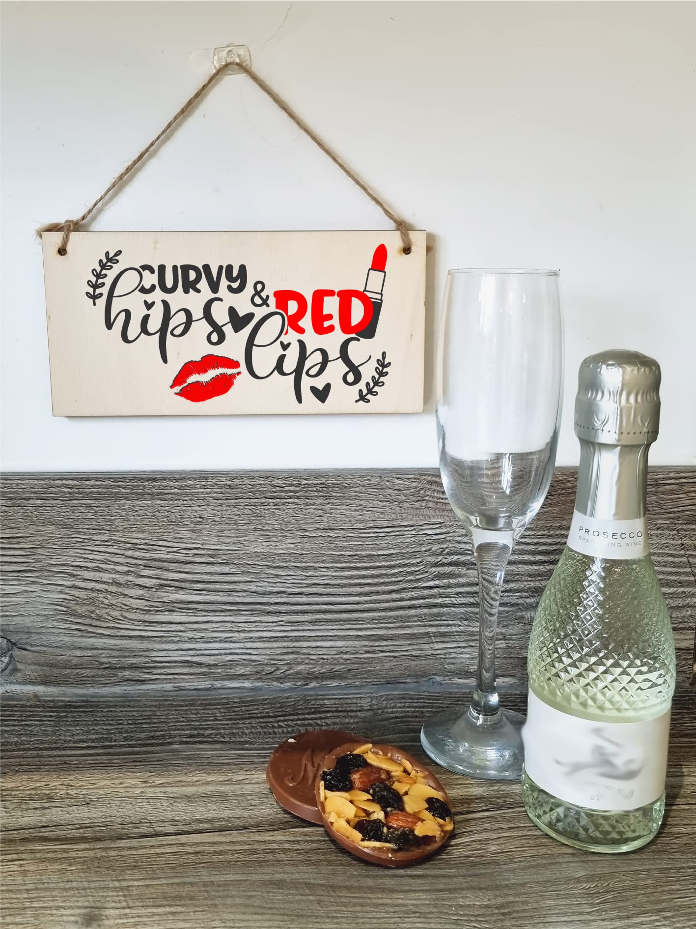 The Plum Penguin Handmade Wooden Hanging Wall Plaque Curvy Hips Red Lips Decorative Funny Friendship Gift Sassy Queen