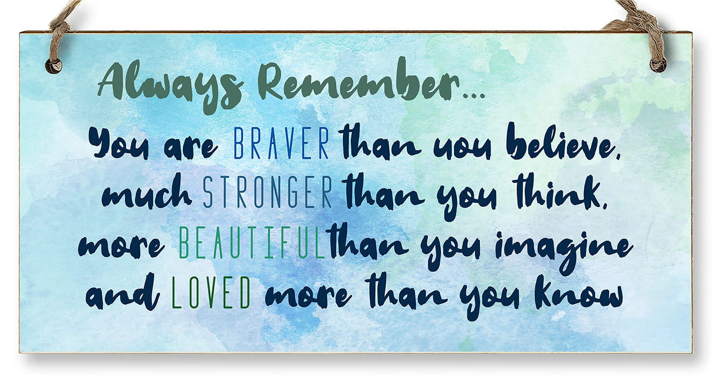 The Plum Penguin Handmade Wooden Hanging Wall Plaque Always Remember You Are Stronger Beautiful Loved Inspirational Friendship Gift