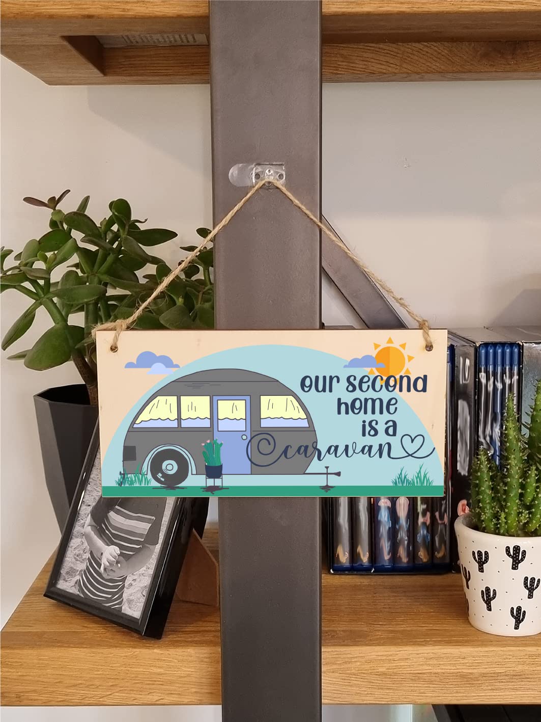 The Plum Penguin Handmade Wooden Hanging Wall Plaque Our Second Home is a Caravan Fun Camping Tent Campervan Adventure Sign