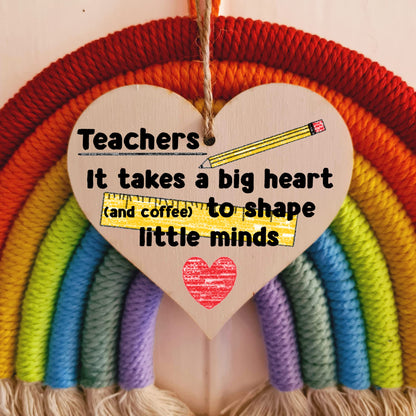 Handmade Wooden Hanging Heart Plaque Gift for a Great Teacher Funny Thank You Keepsake