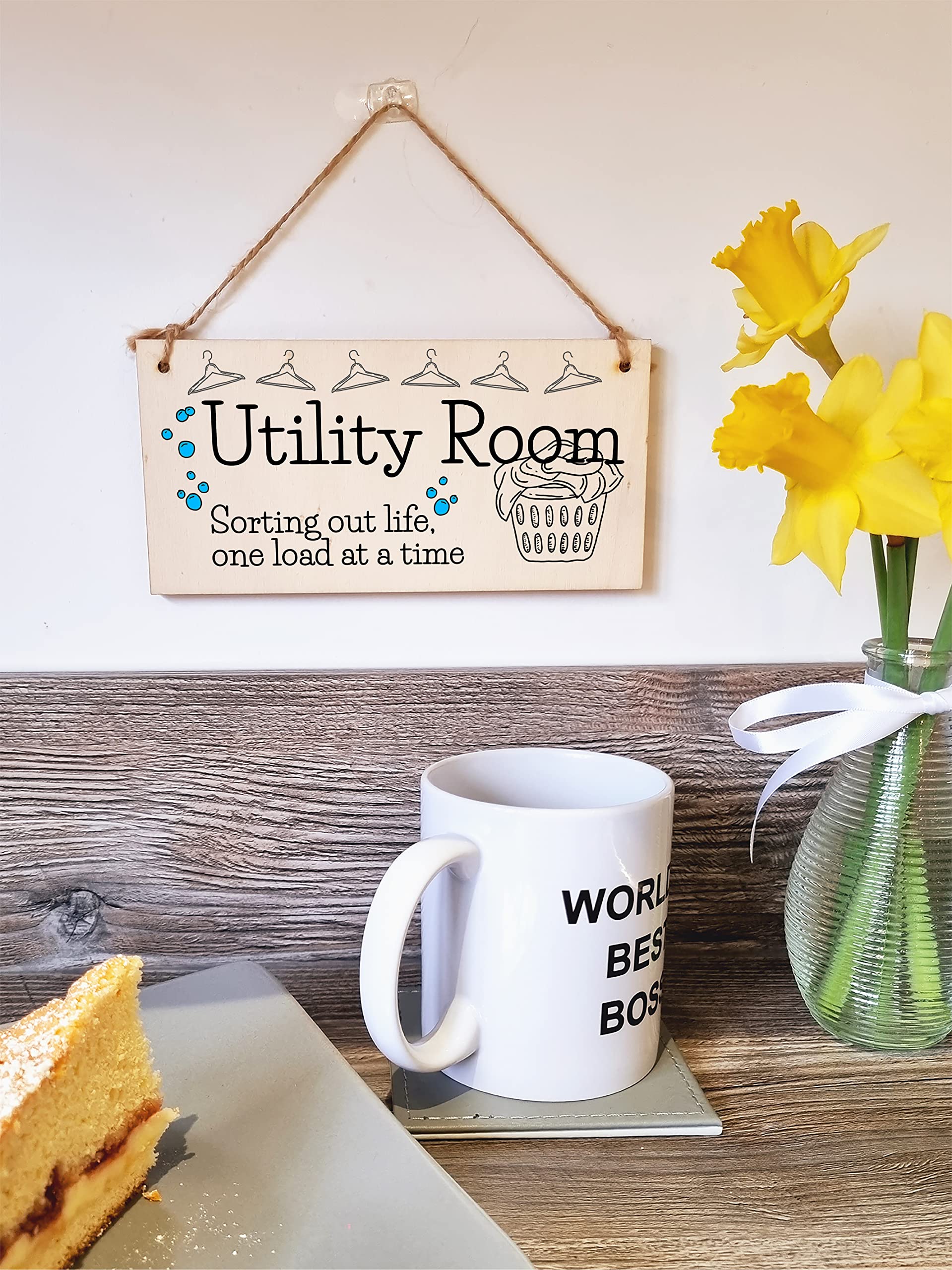 The Plum Penguin Handmade Wooden Hanging Wall Plaque Utility Room Sorting Out Life Funny Decorative Sign Kitchen Washing Room