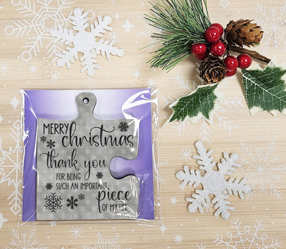 The Plum Penguin Christmas Hanging Jigsaw Puzzle Piece Gift Tag Thank You important Piece Bauble Sign Ornament