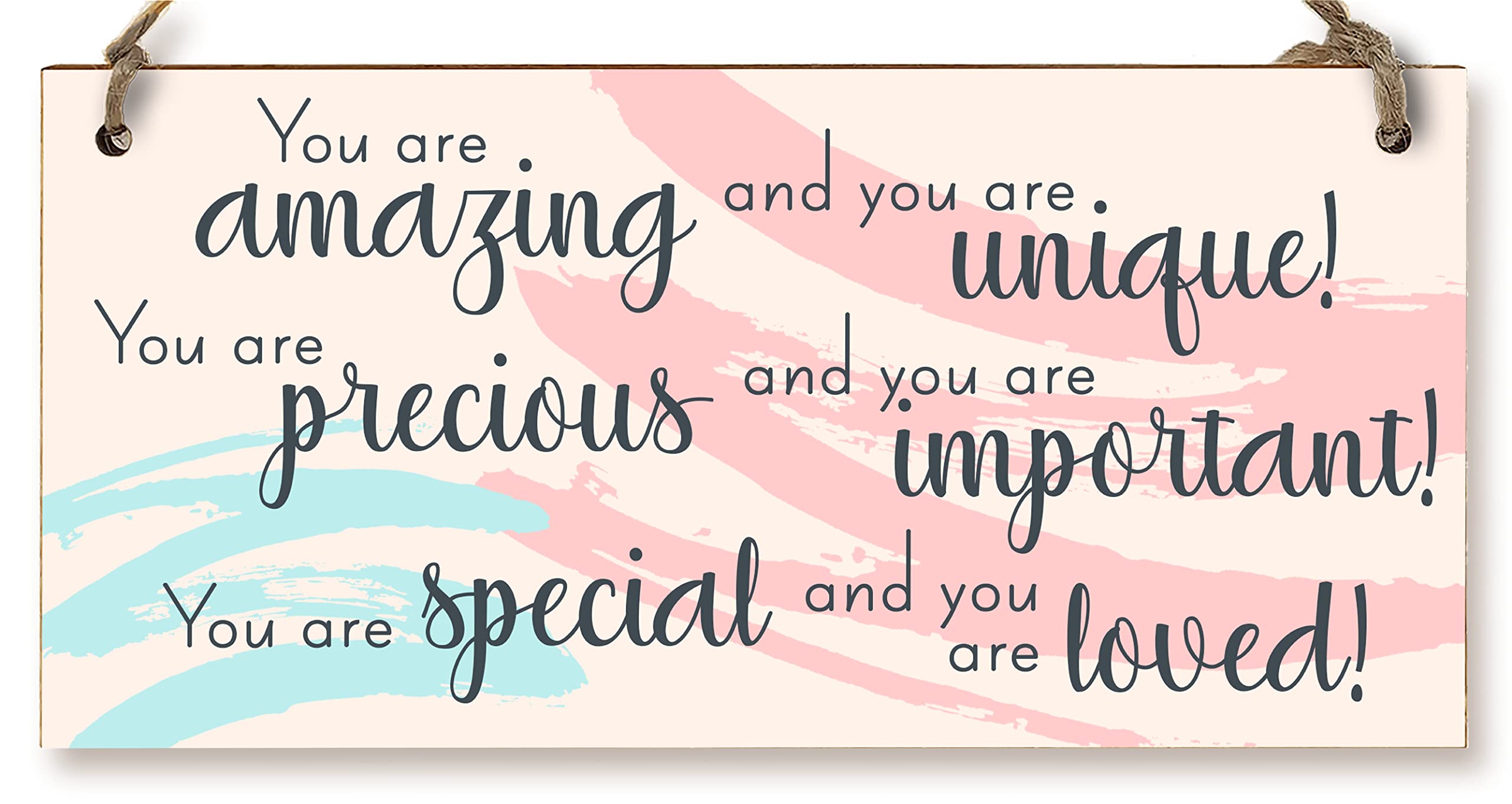 The Plum Penguin Handmade Wooden Hanging Wall Plaque You Are Amazing Unique Special Important Loved Inspirational Decorative Sign