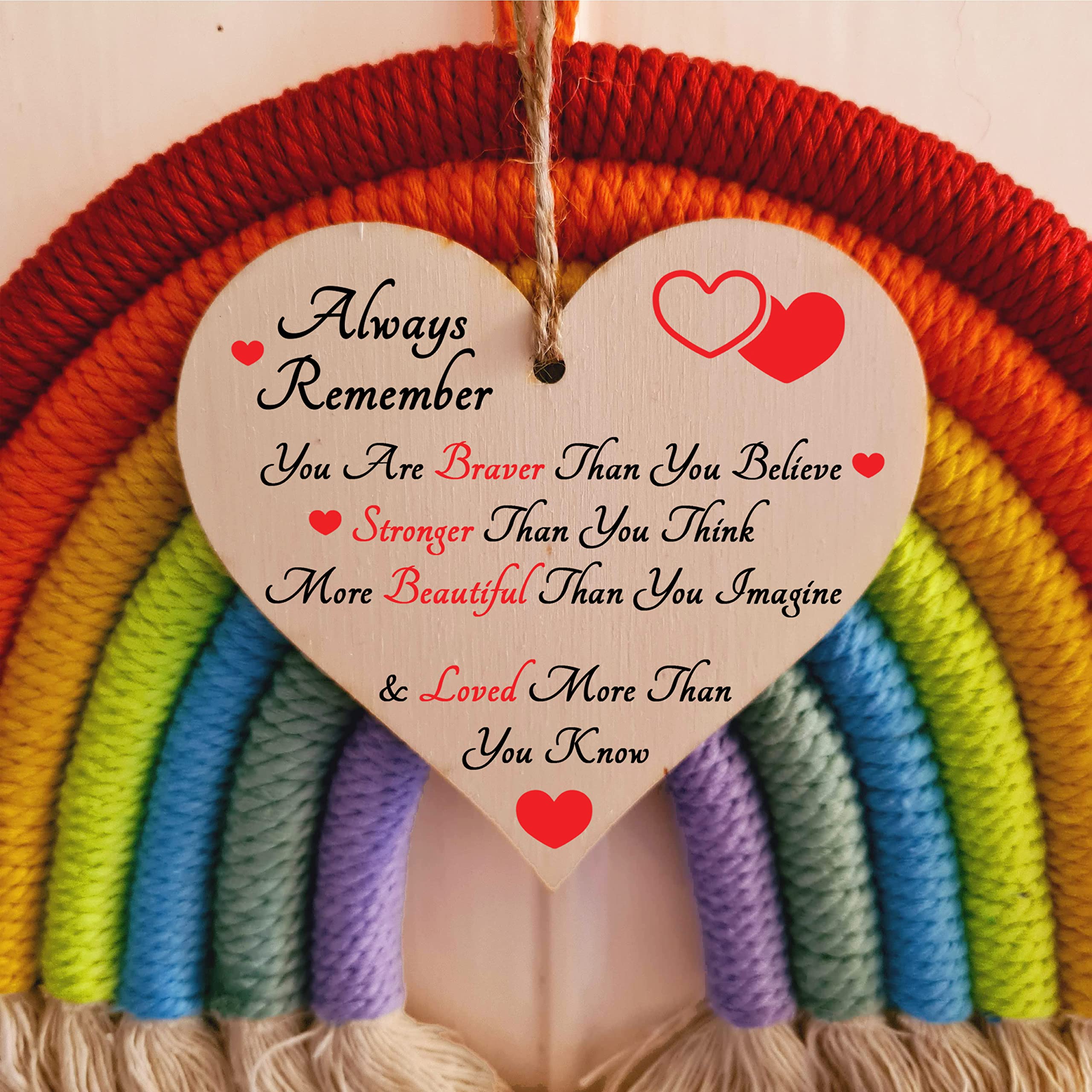 Handmade Wooden Hanging Heart Plaque Gift for Someone Special Inspirational Gift or Self Motivational Treat