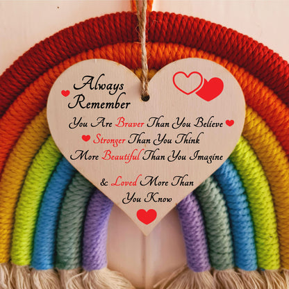 Handmade Wooden Hanging Heart Plaque Gift for Someone Special Inspirational Gift or Self Motivational Treat