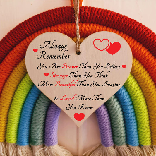 Handmade Wooden Hanging Heart Plaque Gift for Someone Special Inspirational Gift or Self Motivational Treat