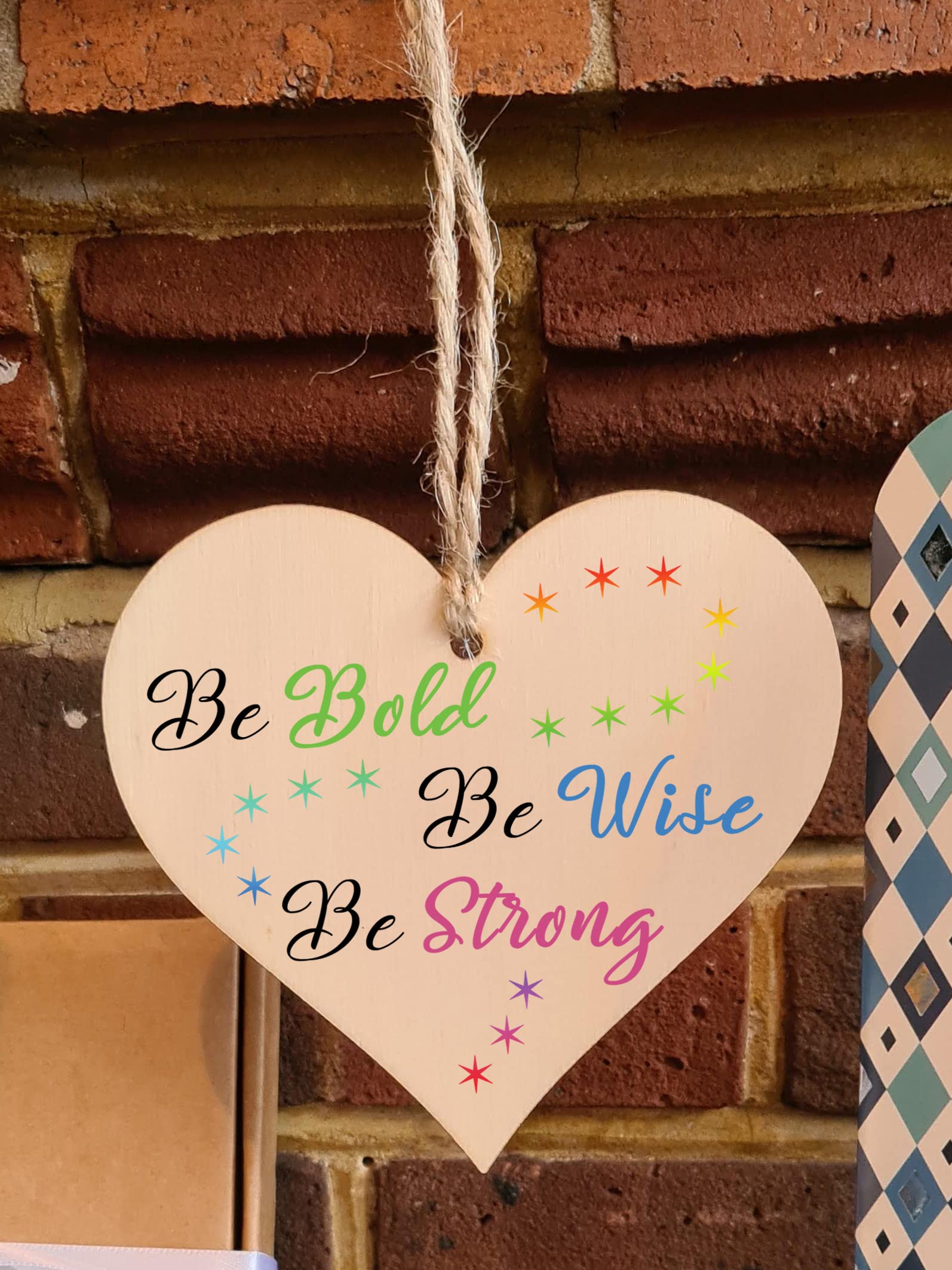 Handmade Wooden Hanging Heart Plaque Gift for Someone Special Inspirational Gift or Self Motivational Treat