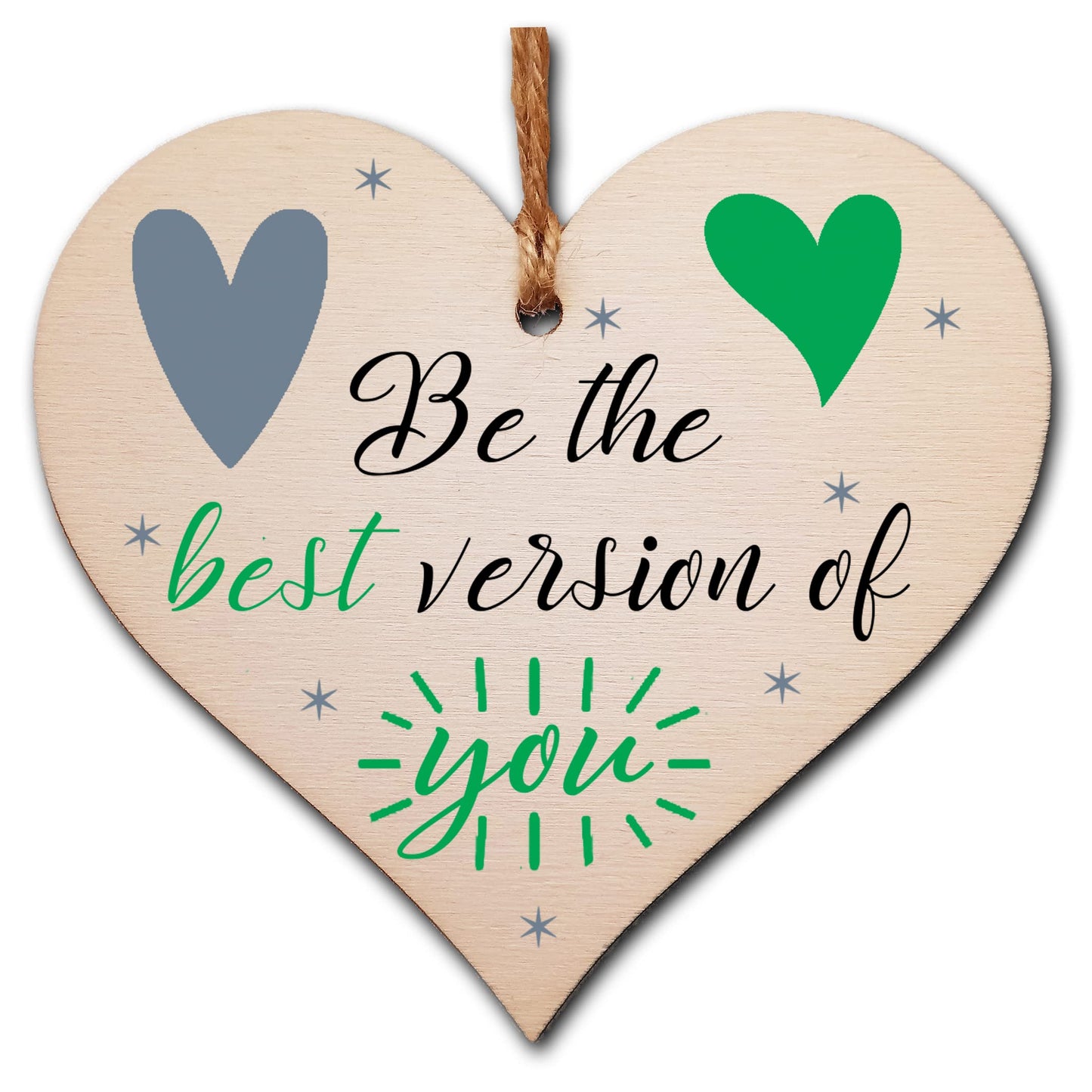 Handmade Wooden Hanging Heart Plaque Gift for Someone Special Inspirational Gift or Self Motivational Treat