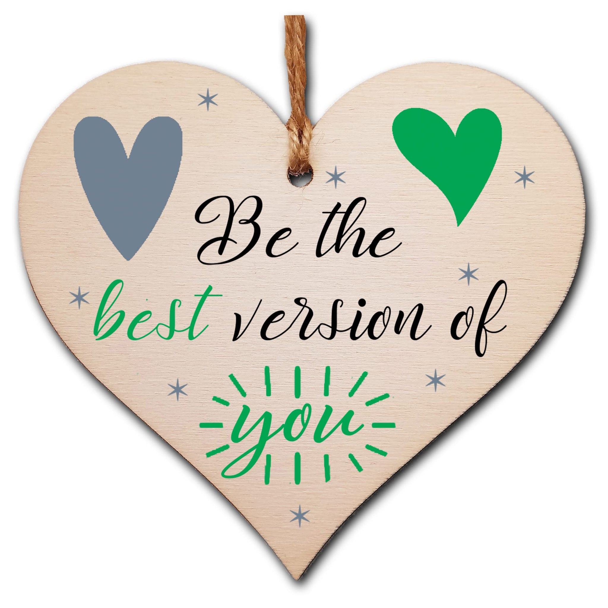 Handmade Wooden Hanging Heart Plaque Gift for Someone Special Inspirational Gift or Self Motivational Treat