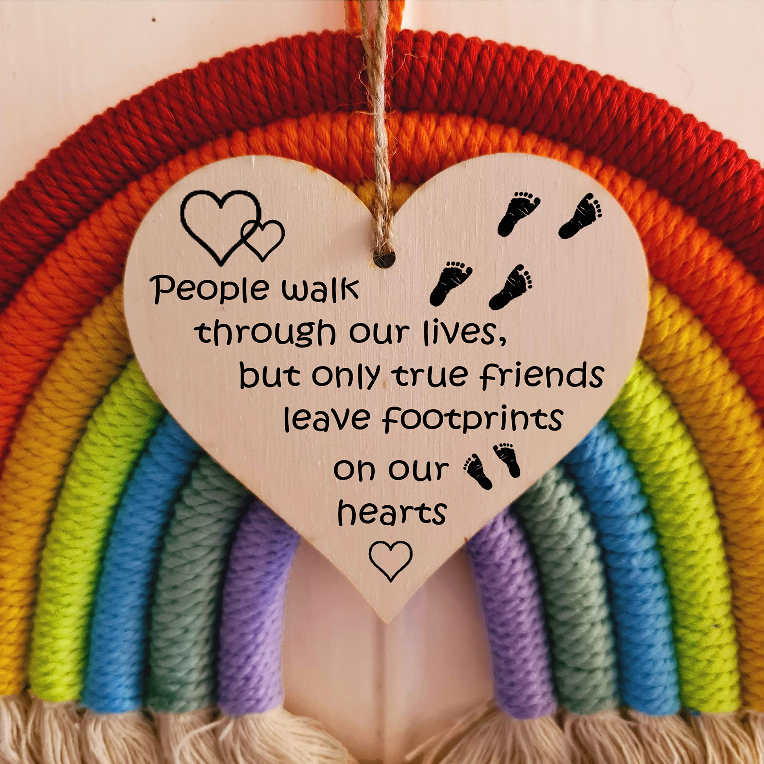 Handmade Wooden Hanging Heart Plaque Gift Perfect for your Best Friend Friendship Keepsake