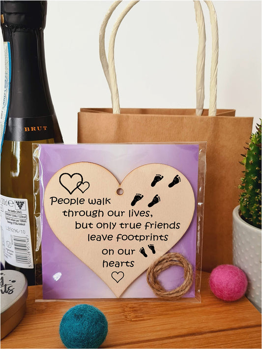 Handmade Wooden Hanging Heart Plaque Gift Perfect for your Best Friend Friendship Keepsake