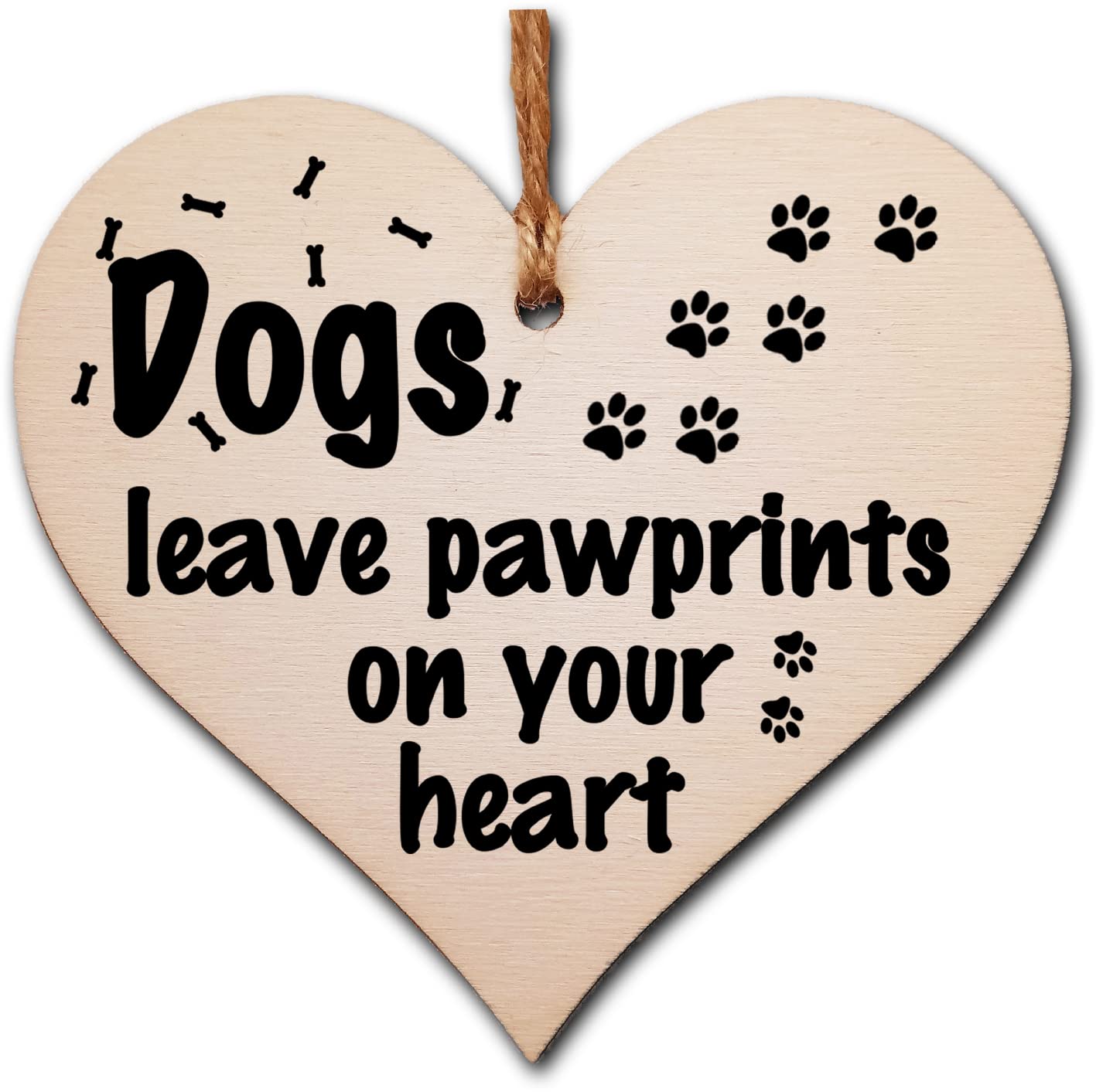 Handmade Wooden Hanging Heart Plaque Gift Perfect for Dog Lovers
