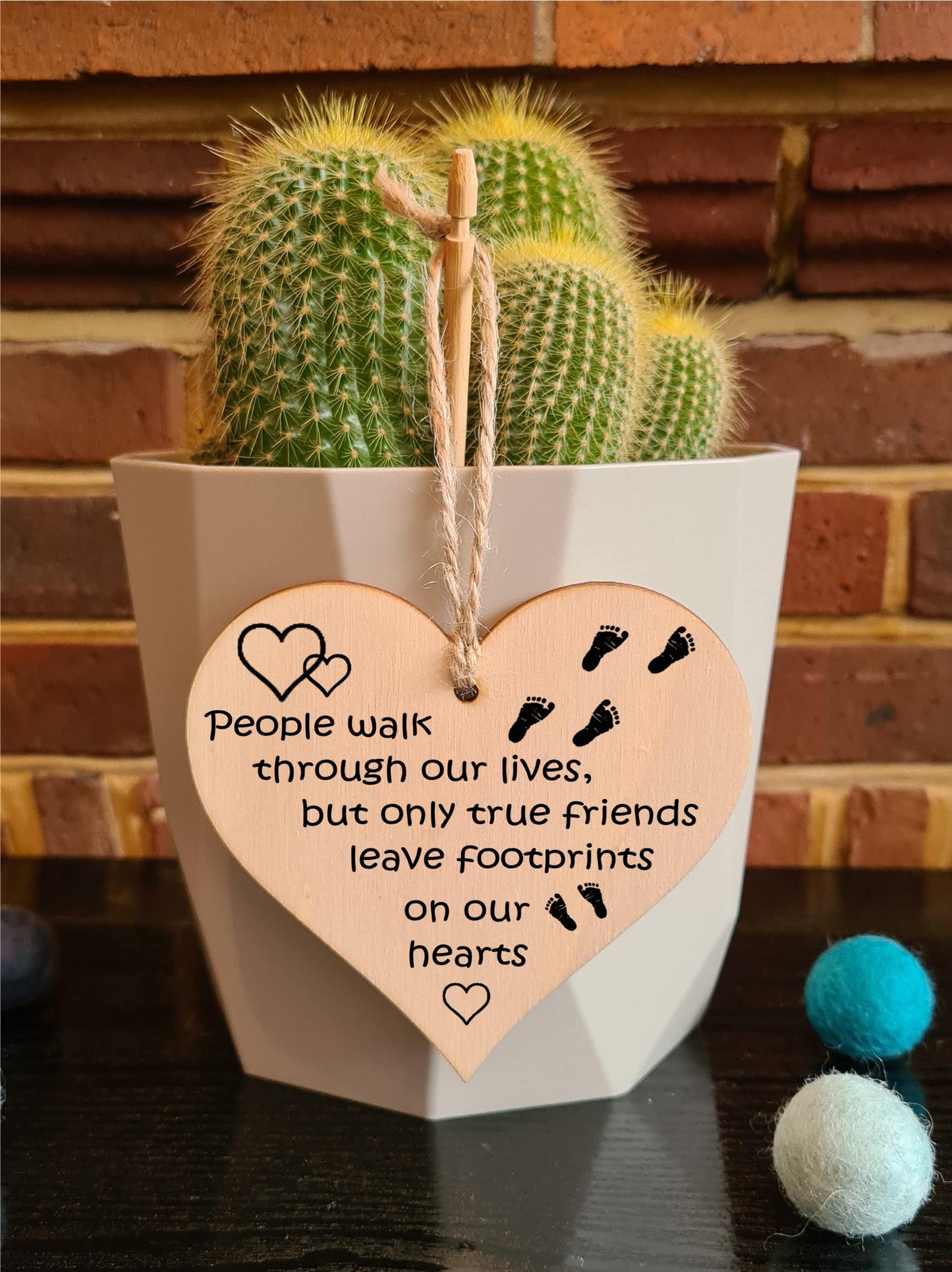 Handmade Wooden Hanging Heart Plaque Gift Perfect for your Best Friend Friendship Keepsake