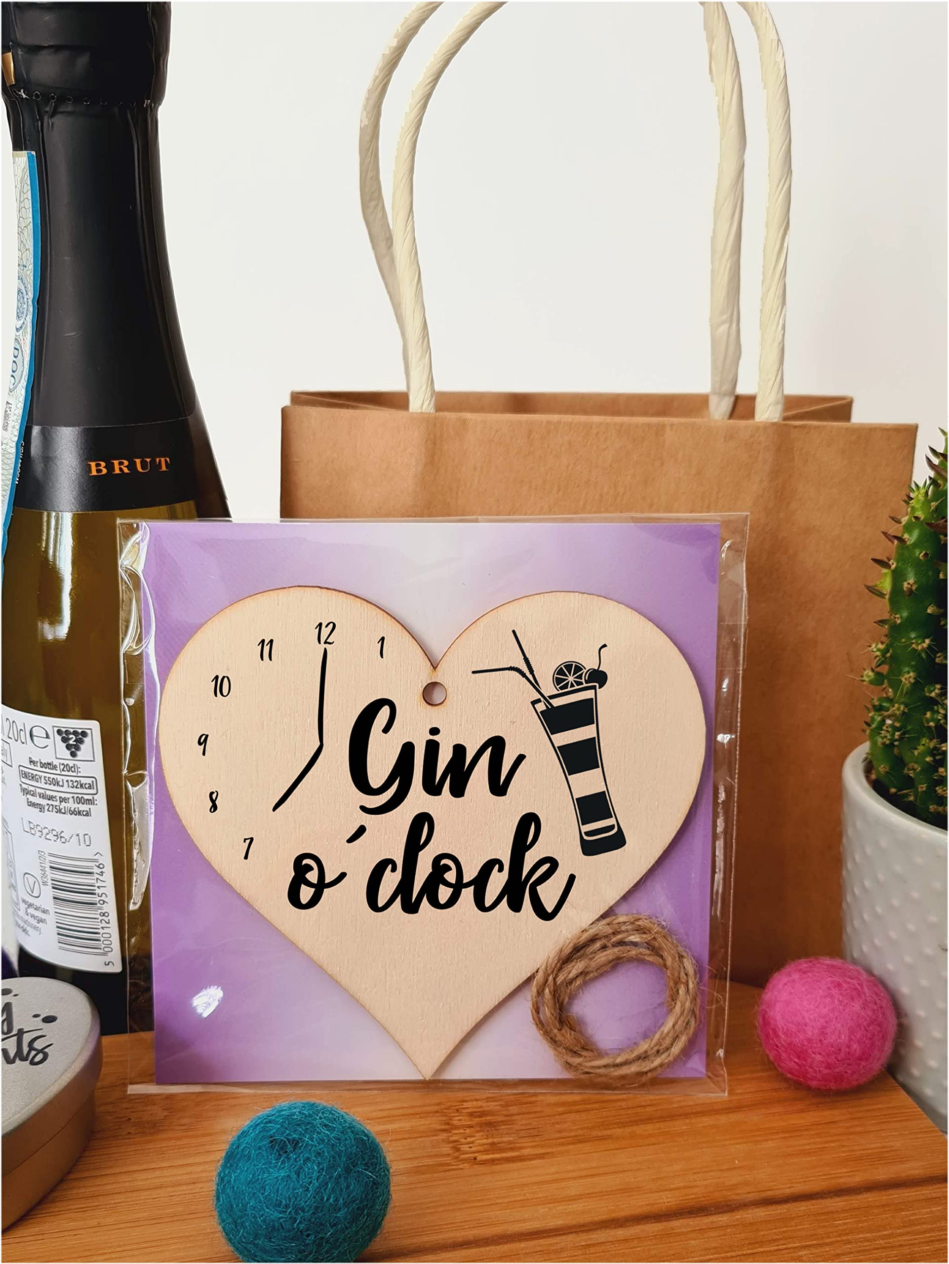 Handmade Wooden Hanging Heart Plaque Gift Perfect for Gin Lovers Novelty Funny Keepsake