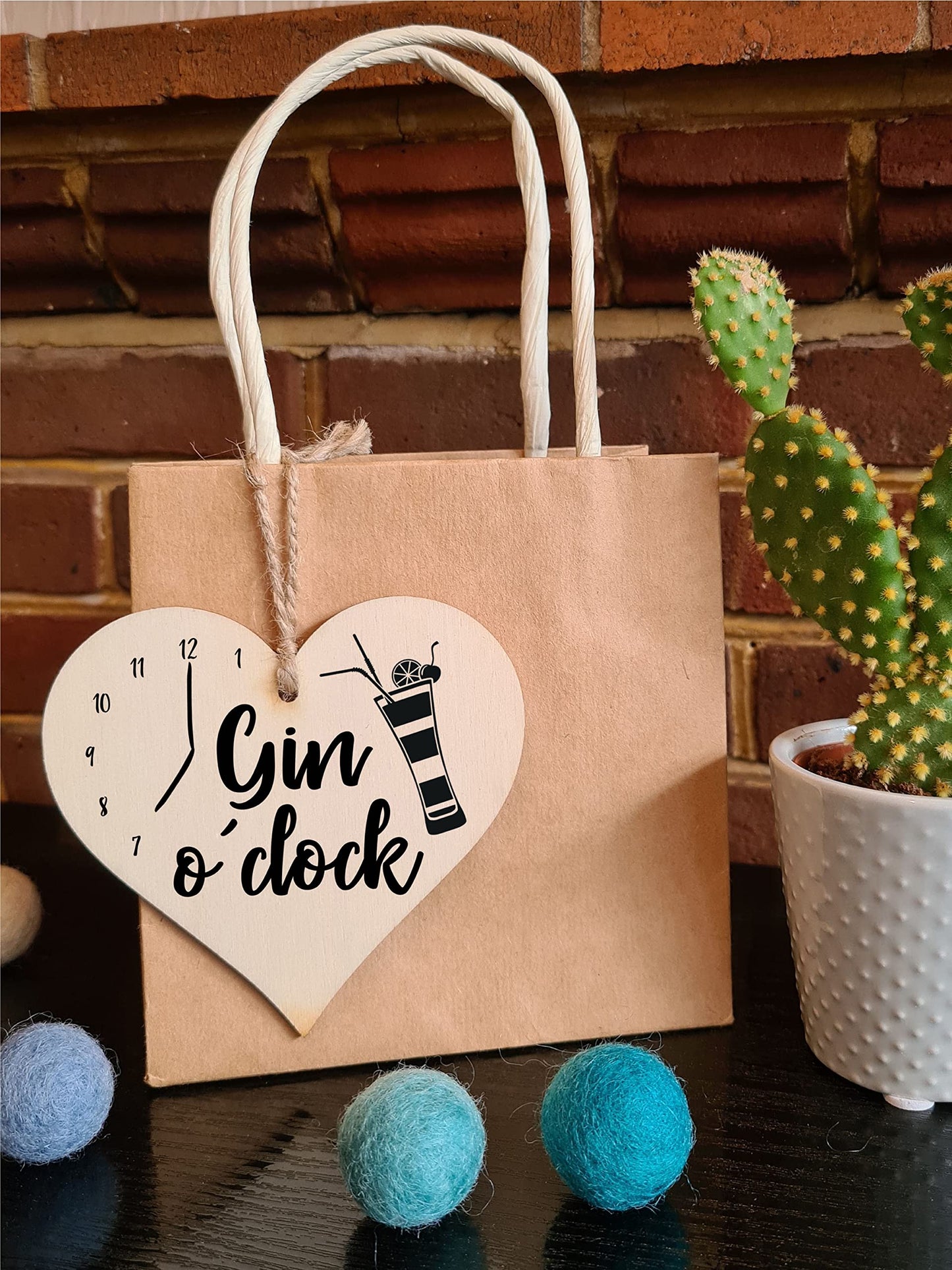 Handmade Wooden Hanging Heart Plaque Gift Perfect for Gin Lovers Novelty Funny Keepsake